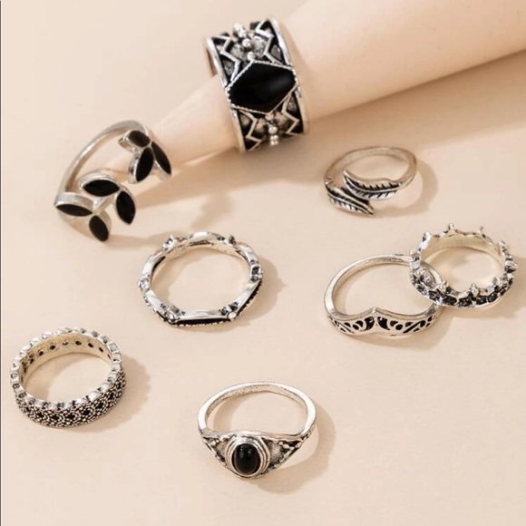 🆕 • Ellis • 8 Pc. Boho Ring Set - Picture 3 of 3